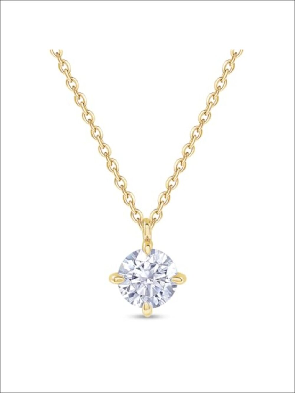 Moissanite Solitaire Pendant Necklace 0.90 CT 16+2 Extender 6.5MM Round